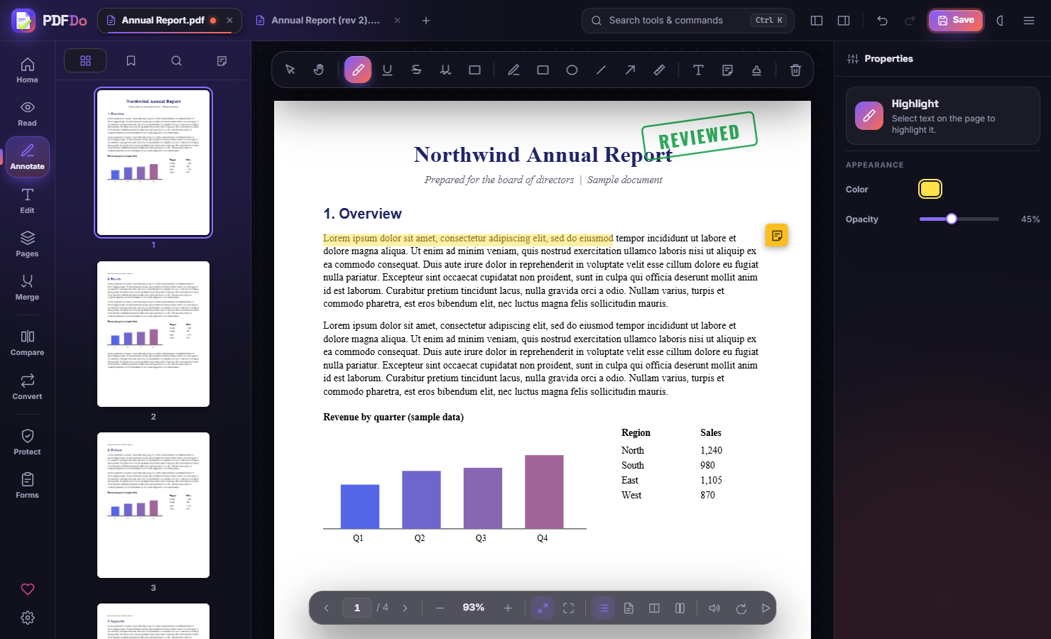 PDF Do annotating a sample report